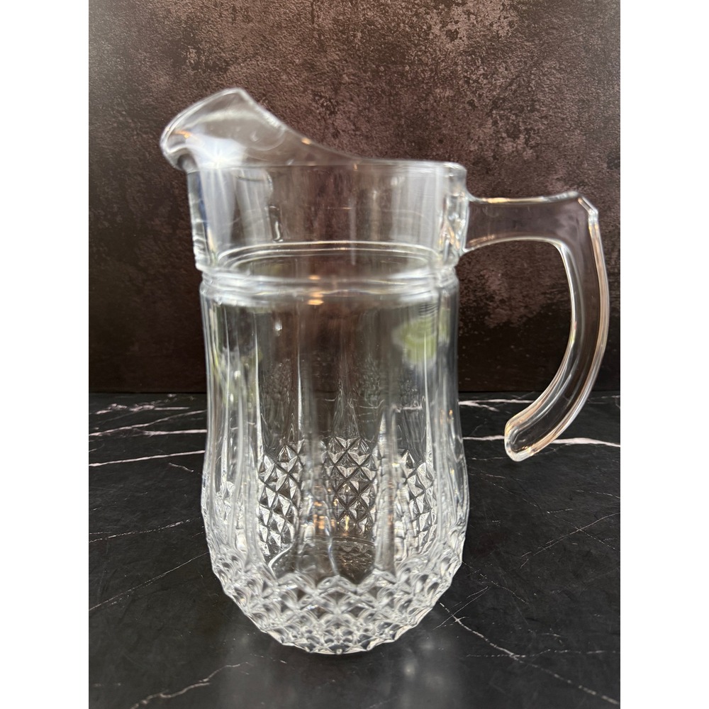 VTG Cristal D'Arques Longchamp Cut Clear Crystal Pitcher 6x9in